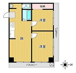 高円寺プラザ 2DKの間取図画像