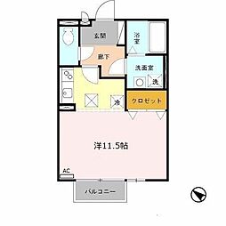 モナリエコート1 ワンルームの間取図画像