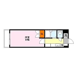 ラ・ルース2 1Kの間取図画像