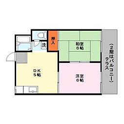 ビエノス 2DKの間取図画像