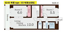 レジデンス南草津 2LDKの間取図画像