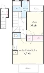 パーチェ20061 1LDKの間取図画像