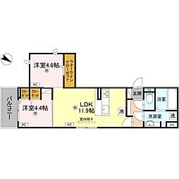 秀豊5号館 2LDKの間取図画像