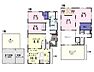 間取り：【間取り図】4LDK＋書斎＋WIC＋11平米の床下収納＋バルコニー■エアコン付き■ダイニングキッチンは中2階に。1階リビング奥が収納スペースです。■詳細はお気軽にお問い合わせください。
