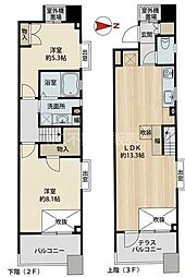 アルス四条室町D-style 2LDKの間取図画像