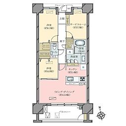 パークナード井口 2SLDKの間取図画像