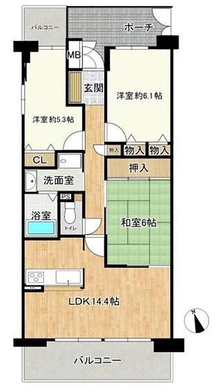 3LDK 間取り