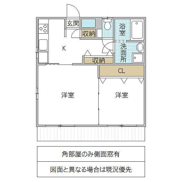 CKビル IV 302号室｜茨城県水戸市備前町(賃貸マンション2K・3階・40.96㎡)の写真 その2