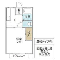 ルミネハイツ A棟 202号室 ｜ 茨城県ひたちなか市大字市毛（賃貸アパート1K・2階・23.77㎡） その2