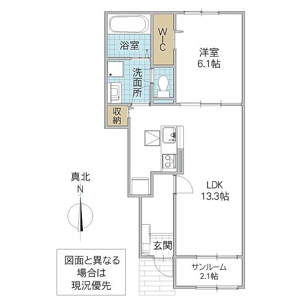 グラン ビレッジ ウー IV 103号室｜茨城県水戸市石川(賃貸アパート1LDK・1階・50.05㎡)の写真 その2
