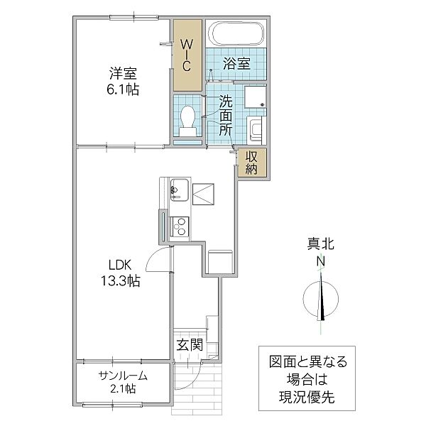 グラン ビレッジ ウー III 102号室｜茨城県水戸市石川(賃貸アパート1LDK・1階・50.05㎡)の写真 その2