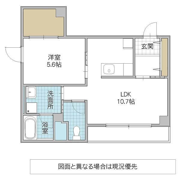 Central-Y 301号室｜茨城県水戸市中央(賃貸マンション1LDK・3階・40.42㎡)の写真 その2
