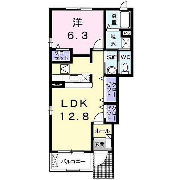 ホマルヴィラ B 101号室｜茨城県ひたちなか市磯崎町(賃貸アパート1LDK・1階・46.49㎡)の写真 その2