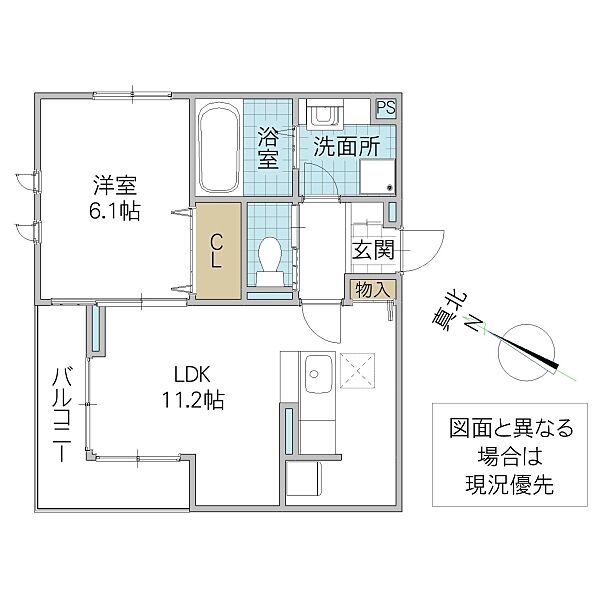 ベルフラワー 101号室｜茨城県ひたちなか市大字東石川(賃貸アパート1LDK・1階・42.17㎡)の写真 その2