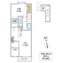 クラール K 203号室 ｜ 茨城県水戸市笠原町（賃貸アパート1LDK・2階・50.74㎡） その2