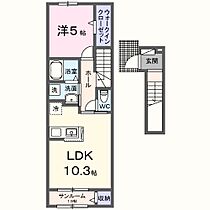 サンプリズム II 204号室 ｜ 茨城県ひたちなか市大字足崎（賃貸アパート1LDK・2階・44.28㎡） その2