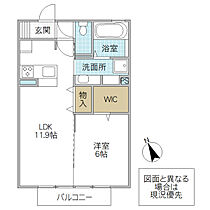 D-room赤塚 B 202号室 ｜ 茨城県水戸市赤塚（賃貸アパート1LDK・2階・45.04㎡） その2