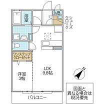 パーク・ド・プランタン A 103号室 ｜ 茨城県水戸市河和田町（賃貸アパート1LDK・1階・33.39㎡） その2