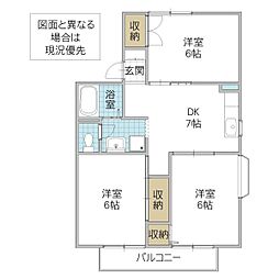 ベル・ラ・フォーレ 3DKの間取図画像