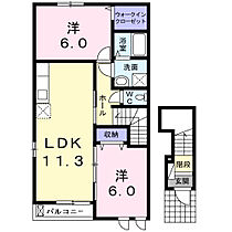 ビサイド B 201号室 ｜ 茨城県笠間市鯉淵（賃貸アパート2LDK・2階・57.26㎡） その2