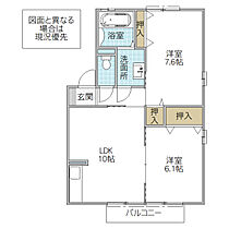 コーポガーベラ A棟 102号室 ｜ 茨城県ひたちなか市外野（賃貸アパート2LDK・1階・53.72㎡） その2