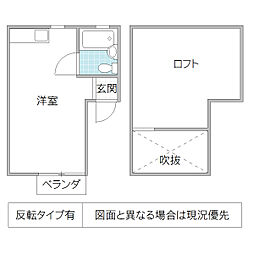 ハイムユングフラウA ワンルームの間取図画像