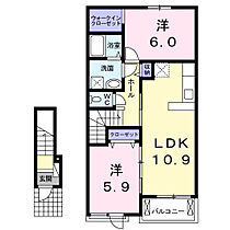 シルバーグラス C 204号室 ｜ 茨城県ひたちなか市大字田彦（賃貸アパート2LDK・2階・57.21㎡） その2