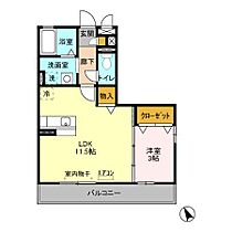 ベルデュール 201号室 ｜ 茨城県水戸市吉沢町（賃貸アパート1LDK・2階・37.03㎡） その2