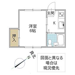コーポピア 1Kの間取図画像