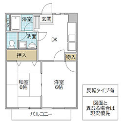 マイシャトウ見川B 2DKの間取図画像