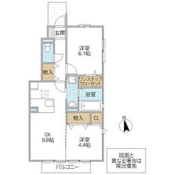 ファセリアA 2DKの間取図画像