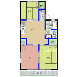 ドミール野田 3DKの間取図画像