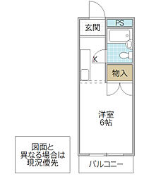 ロマーヌ水戸第5 ワンルームの間取図画像