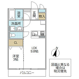 PRINCESS I 303号室 3階1LDKの間取り