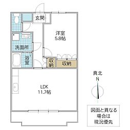 フォル・ルスト 1LDKの間取図画像