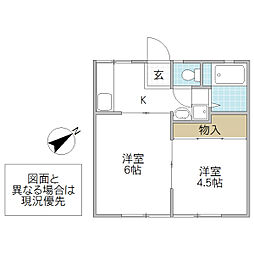 パナハイツ緑岡 1Kの間取図画像