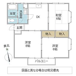 フラットガーデン 1階3DKの間取り