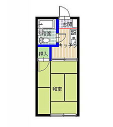 袴塚アパート 1階1Kの間取り