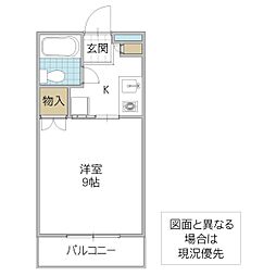 CASADEVIDA 1Kの間取図画像