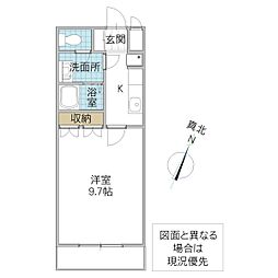 PURE HEART 2階1Kの間取り