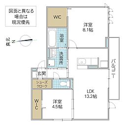 ロンターノ 2LDKの間取図画像