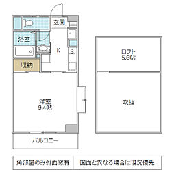 アンバサダ 6階1Kの間取り