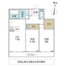 プルミエール 2階2LDKの間取り