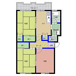 勝田プリンスマンションA 3DKの間取図画像