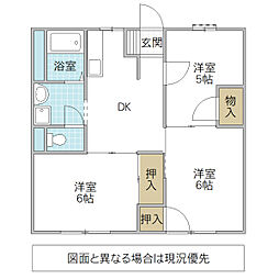 第2柳橋コーポ C棟 1階3DKの間取り