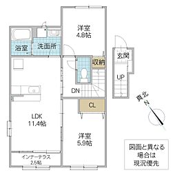 グランドコート 2LDKの間取図画像