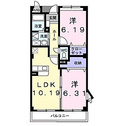 ヴェルデ欅 2LDKの間取図画像