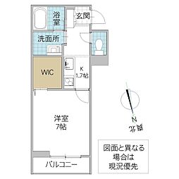 バレヌブルー元山 105号室 1階1Kの間取り