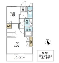 Primavera 1階1LDKの間取り
