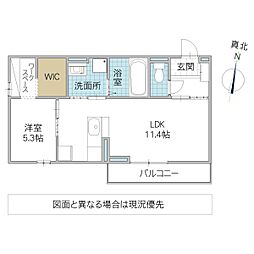 スリジエ水戸 3階1LDKの間取り